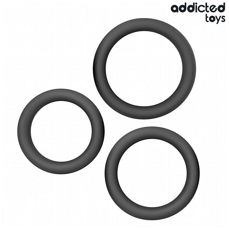 Addicted Toys Zestaw 3 Płaskich Pierścieni Silikonowych Komfort