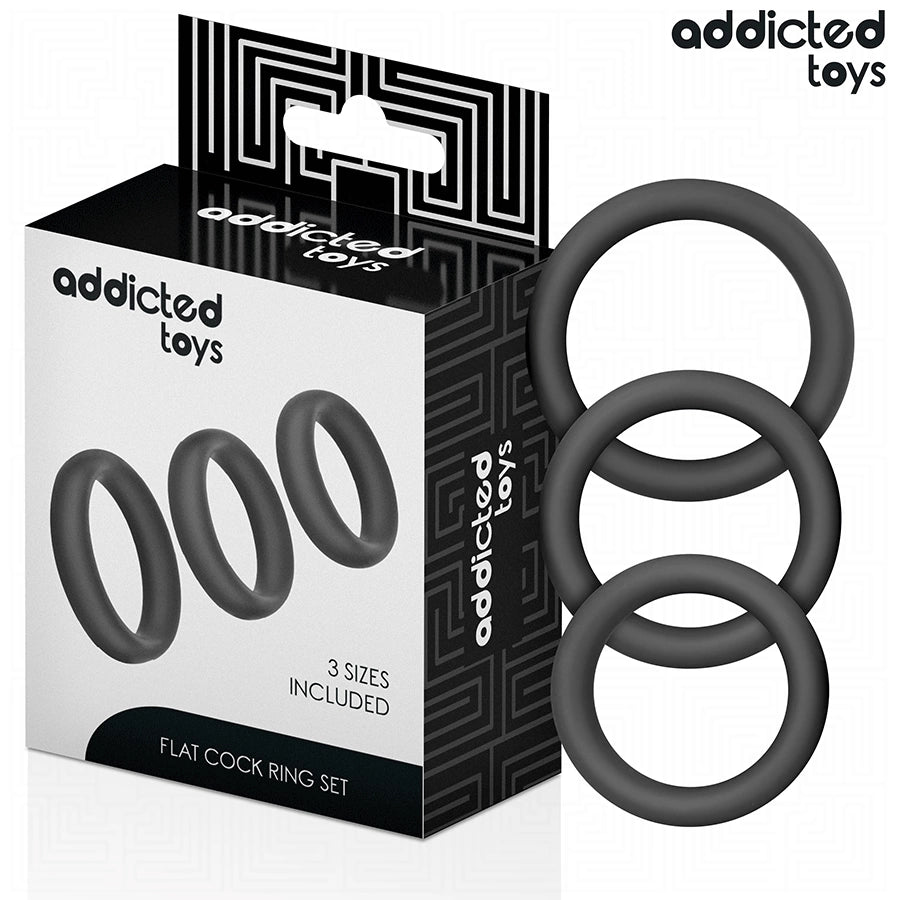 Addicted Toys Zestaw 3 Płaskich Pierścieni Silikonowych Komfort