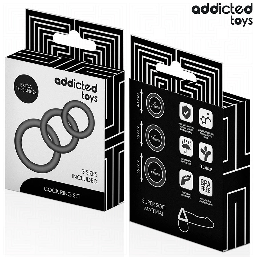 Addicted Toys Zestaw 3 Pierścieni Silikonowych Model 1 - Komfort i Dopasowanie