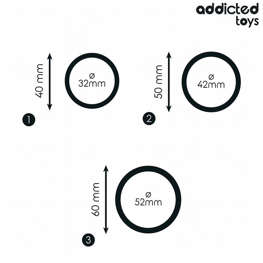 Addicted Toys Zestaw 3 Pierścieni Silikonowych Model 2 - Komfort i Wytrzymałość