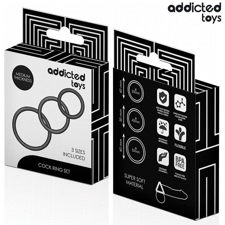 Addicted Toys Zestaw 3 Pierścieni Silikonowych Model 2 - Komfort i Wytrzymałość