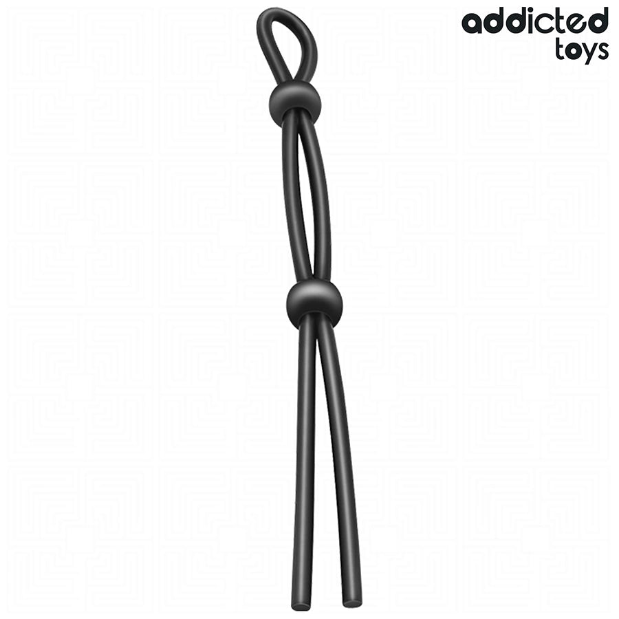 Addicted Toys Double Loop - silikonowa lina z podwojną pętlą, czarna 19,5 cm