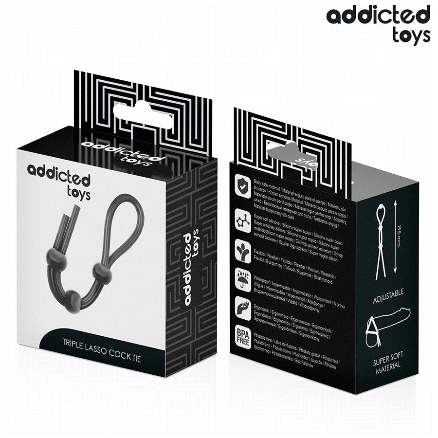 Addicted Toys Triple Loop — silikonowa lina z potrojną pętlą, regulowana 19,5 cm