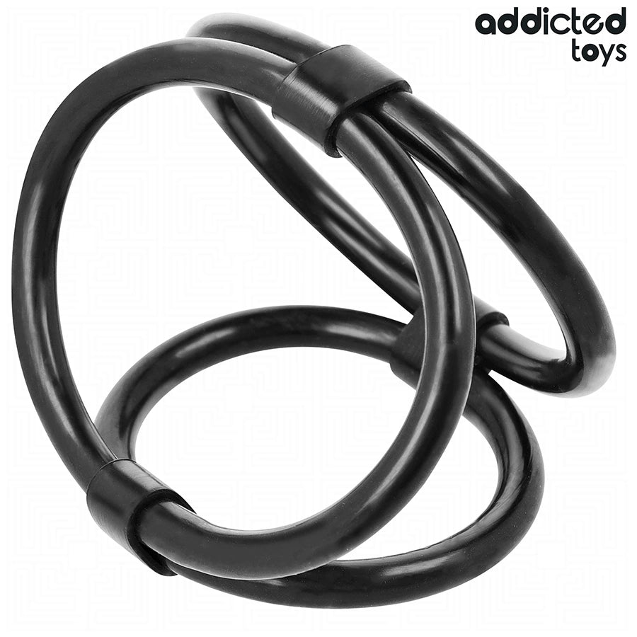 Addicted Toys Triple Ring - Elastyczny potrojny pierścień anatomiczny 3w1