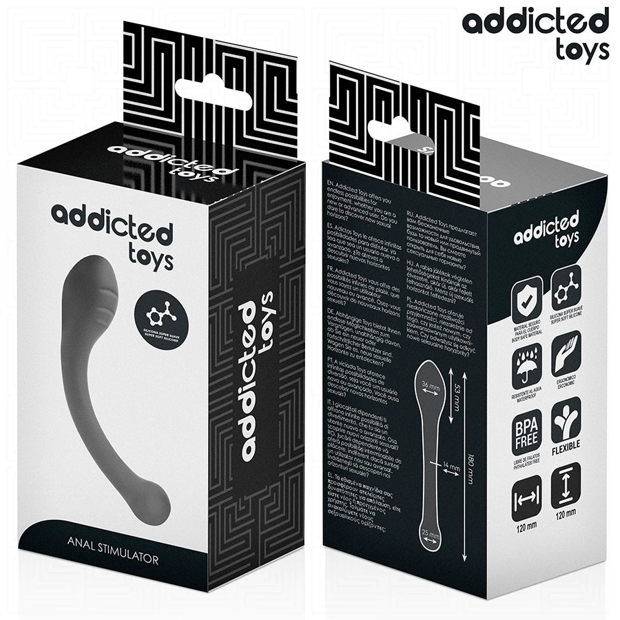 Addicted Toys Stymulator anatomiczny silikonowy 18 cm czarny