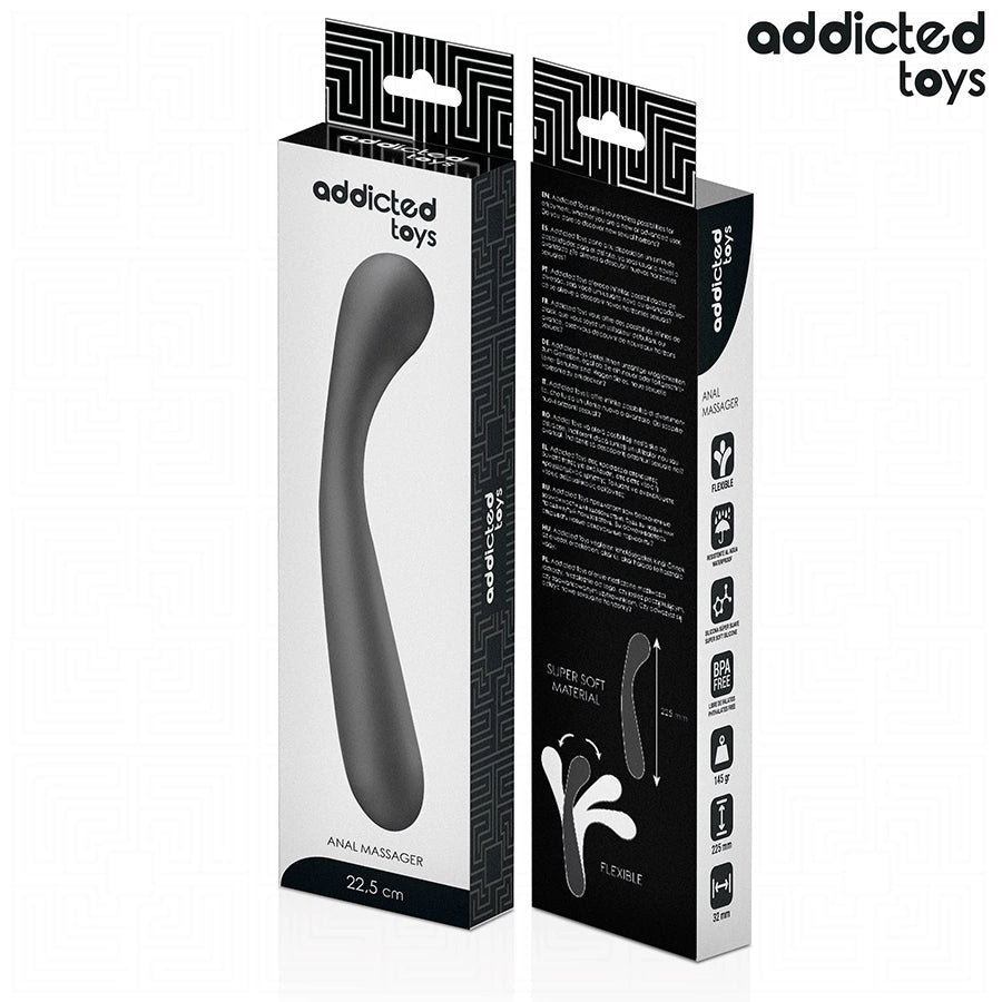 Addicted Toys masażer anatomiczny silikonowy 22,5 cm czarny
