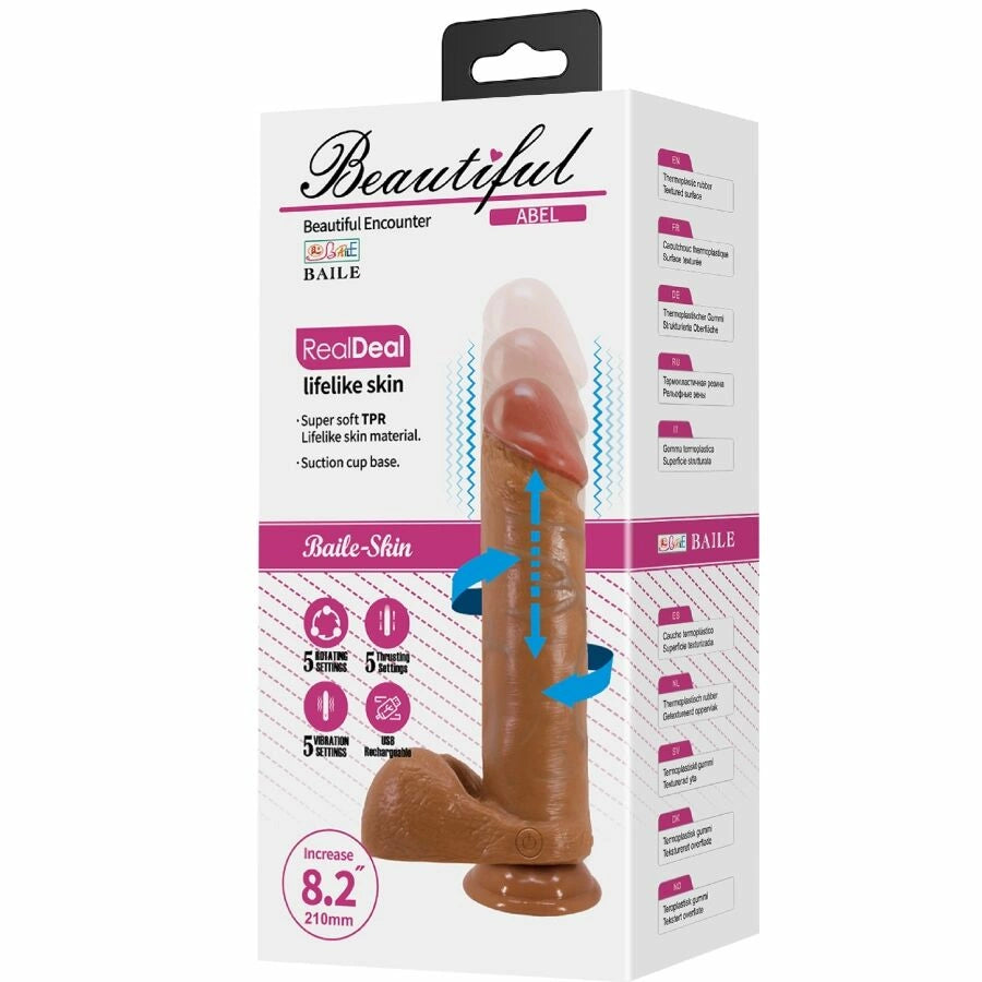 Baile Abel Model Mulat 21 cm - Wibrujący Anatomiczny System z Przyssawką