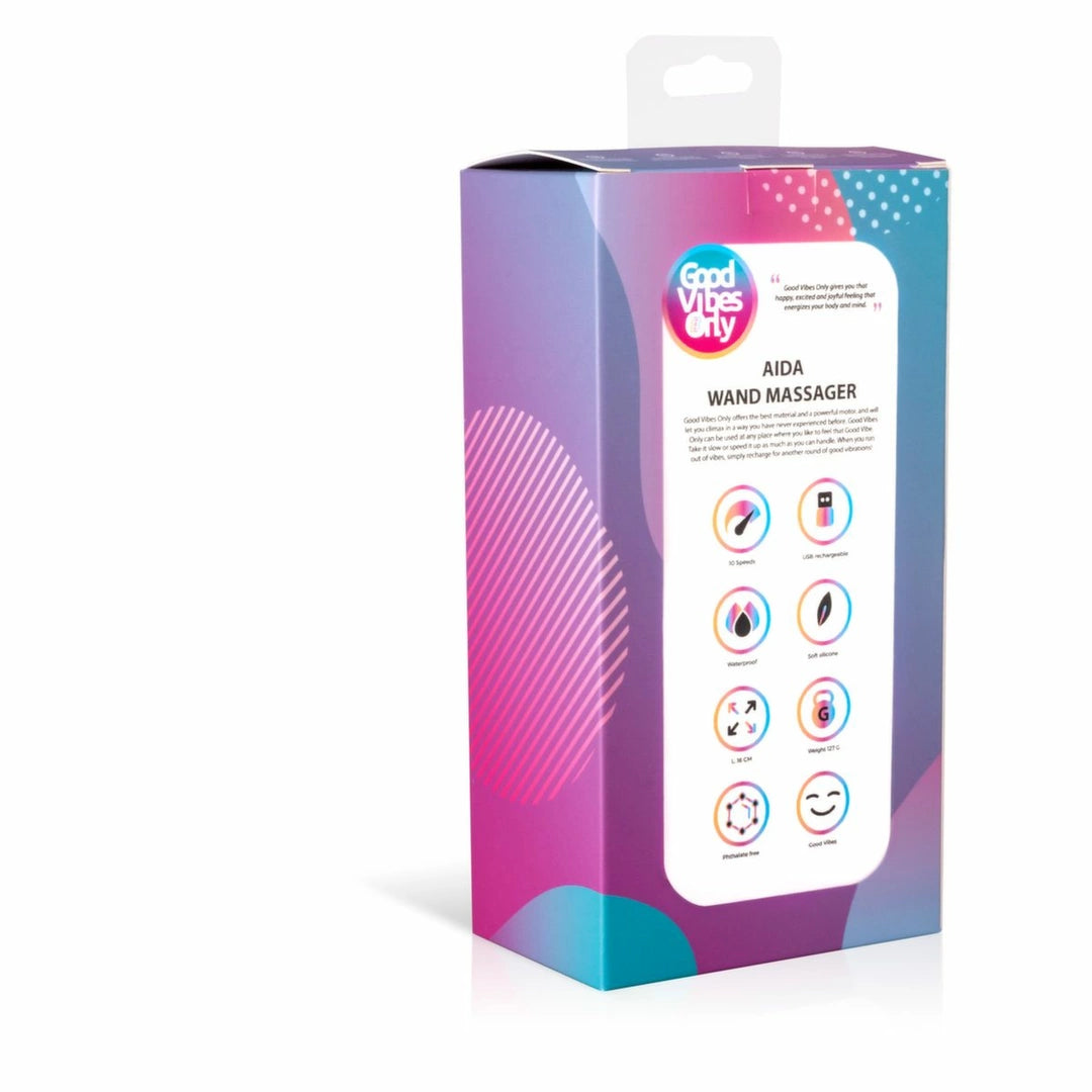 Aida Wand Massager - kompaktowy model wodoodporny USB, 10 trybow