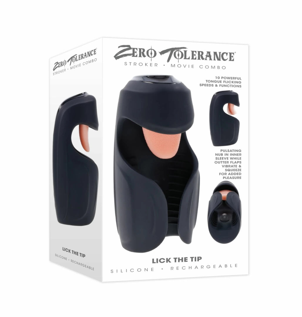 Zero Tolerance Lick the Tip Stroker model z funkcją języka, silikon, 10 trybow