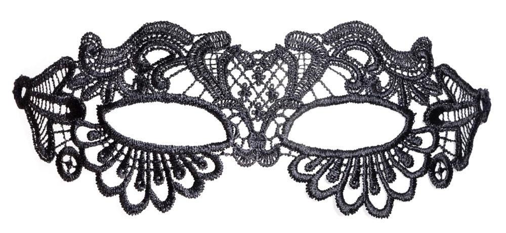 ZADO Black Mask - Elegancka Opaska z Haftem i Oczkami, Czarna