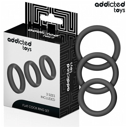 Addicted Toys Zestaw 3 Płaskich Pierścieni Silikonowych Komfort
