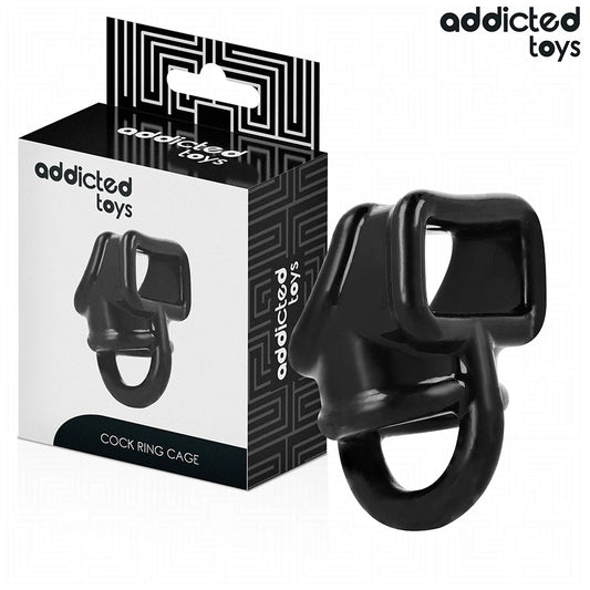 Addicted Toys pierścień wspierający w formie klatki, czarny, 69 mm