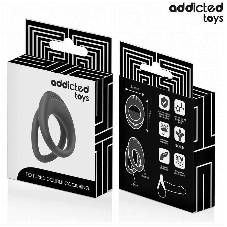 Addicted Toys Double Ring Teksturowany System Stabilizujący 72 mm