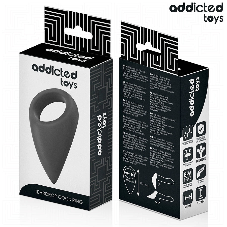 Addicted Toys Pierścień Anatomiczny Łezka Czarny 112x62 mm