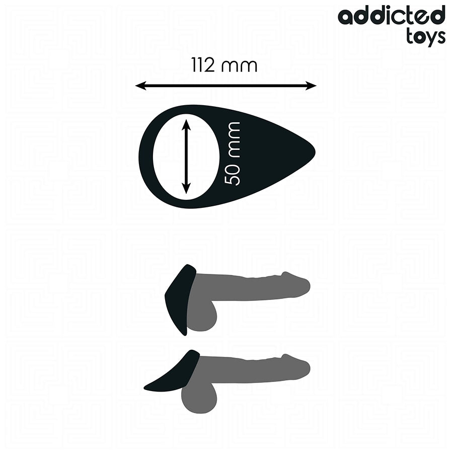 Addicted Toys Pierścień Anatomiczny Łezka Czarny 112x62 mm