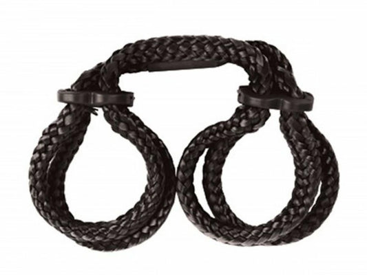 XR Brands Original Sin - wytrzymałe czarne kajdanki linowe 48 cm